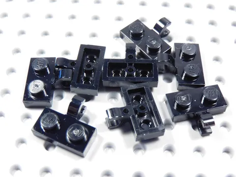 LEGO Lot of 8 Black 1x2 Modified Plates w/ Clip on Side BR