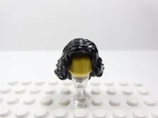 LEGO Female Girl Black Wavy Hair Minifig H12