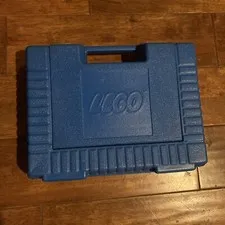 Vintage 1985 Lego Bin Blue Plastic Storage Container Case Carry Box