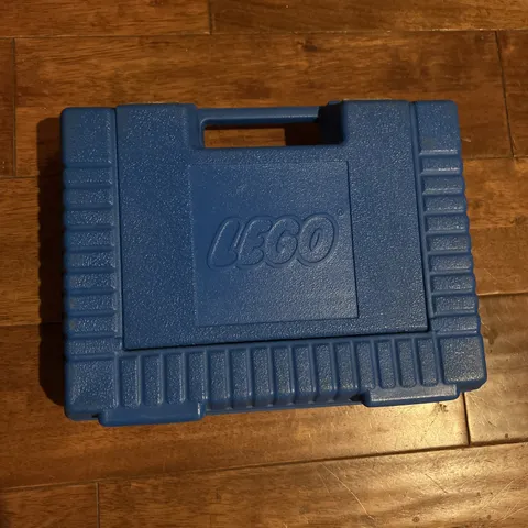 Vintage 1985 Lego Bin Blue Plastic Storage Container Case Carry Box