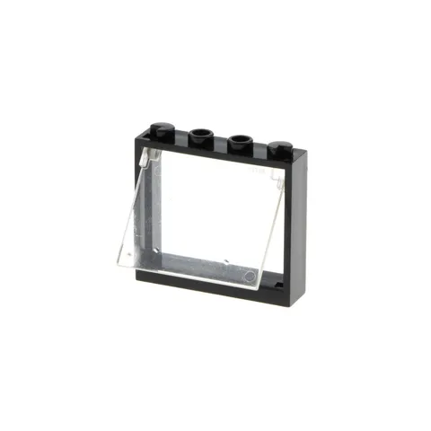 1X Lego Window Frame 1X4X3 Black Pane White Folding Window 60603 60594