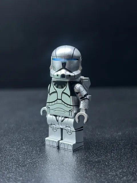 Lego Star Wars CAC Clone Army Customs V1 Silver Clone Commando Minifigure Rare