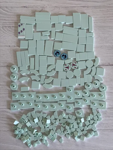 LEGO LIGHT AQUA LOT 122 PCS 2X2 2X4 1X2 1X1 TILE PLATE VARIETY BUILDING PIECES