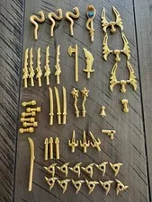LEGO Ninjago Pearl Gold Weapons Lot - 53 Pieces Free Shipping