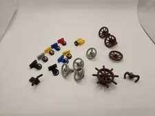 Lot Of 19 Lego Steering Wheels & Handle Bars Mixed Colors