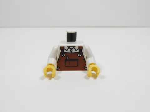 LEGO White Torso w/ Brown Apron Minifig Pocket I12