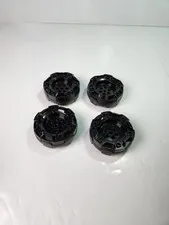 Lego 11094 Lot of 4 Black Wheel Hard Plastic Treaded with 7 Pin Holes- Authentic