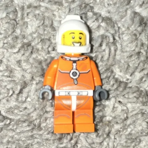 LEGO Orange Astronaut Minifigure Orange Suit with White Helmet