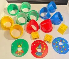 Vintage Lego Duplo Tubes + 3 Exit Doors King Wizard Balls Eye Pieces Dacta