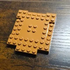 ​LEGO Part 15624 Plate Special 8x9x2/3 with 1x4 Recessed - Medium Nougat