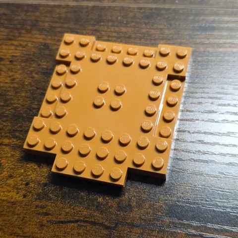 ​LEGO Part 15624 Plate Special 8x9x2/3 with 1x4 Recessed - Medium Nougat