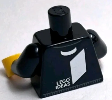 Lego - Minifigure Torso - Black / White, Lego Ideas Logo