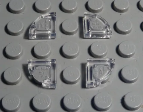 Lego Tile - Tile Rounded Corner 1x1 Transparent Glass 4 Pieces