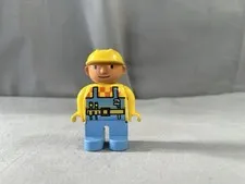 VTG Early 2000’s Lego Duplo Bob The Builder Figure 2.5” Tall 4555pb030 Has Wear
