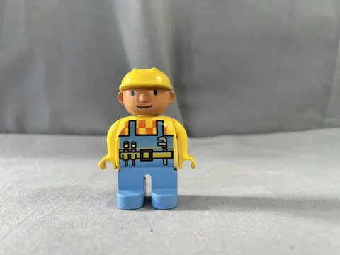 VTG Early 2000’s Lego Duplo Bob The Builder Figure 2.5” Tall 4555pb030 Has Wear