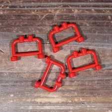 LEGO Part 4083 Red Bar 1 x 4 x 2 with Open Studs Ladder Railing Fence Qty 4