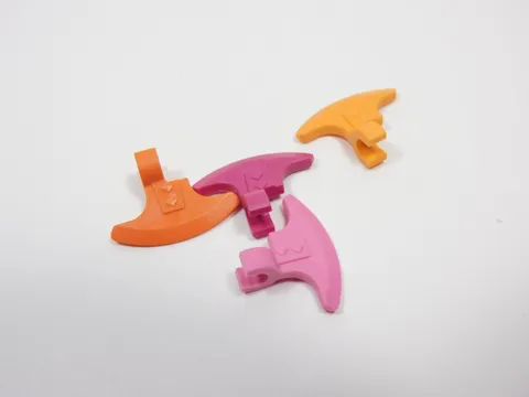 LEGO 4 Axe Blade Weapon Minifig Dark Pink Magenta Orange Reddish Orange Q7
