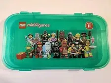 Lego Minifigures Plastic Storage Case Green Series 11 Minifig Minifigure Bin
