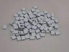 Lego Qty 108 - Light Bluish Gray - 3245c Brick 1 x 2 x 2 with Inside Stud Holder