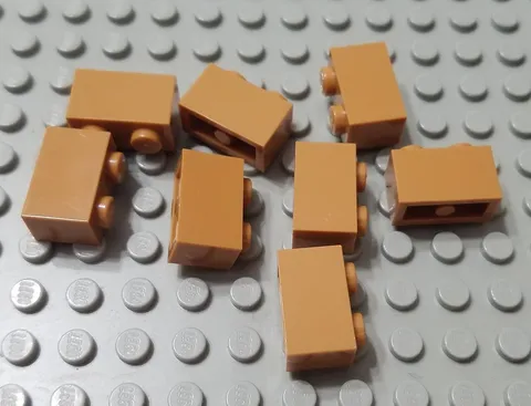 LEGO New Lot of 8 Medium Nougat 1x2 Brick Pieces