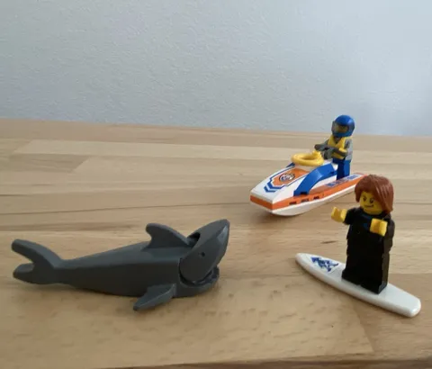 LEGO City Coast Guard Surfer Rescue 60011 32pc Complete Set w/ Minifigures