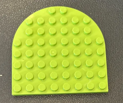 LEGO Rounded End Half Plate Lime Green 8x8 Part 41948