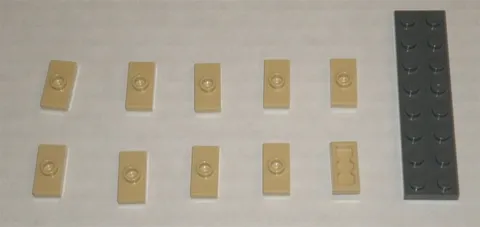 LEGO NEW 1x2 Tan Plate with 1 Stud (10x) 6092587 Brick 15573