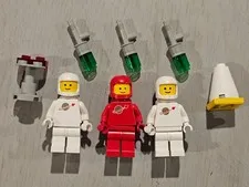 Vintage LEGO Classic Space Astronaut Minifigure Lot White Red Laser Air Tanks