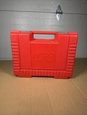 Vintage 1985 Red Lego Carry Case Brick Storage Travel Toys 
