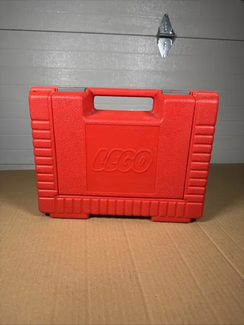 Vintage 1985 Red Lego Carry Case Brick Storage Travel Toys 