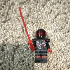 Mr E, sons of garmadon Lego  minifigure/missing one of the red swords