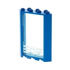 1x LEGO Window Frame 4x4x6 Blue Corner Window Pane Police 57895pb071 28327