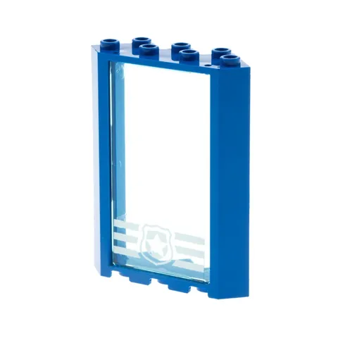 1x LEGO Window Frame 4x4x6 Blue Corner Window Pane Police 57895pb071 28327