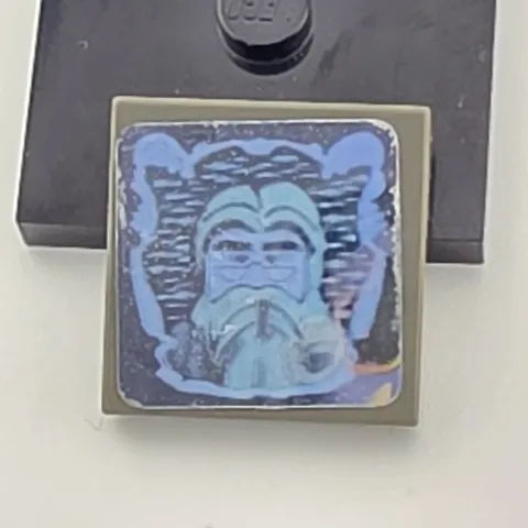 LEGO Harry Potter Tile Decorated Dark Gray 2x2 Hologram Albus Dumbledore 4708