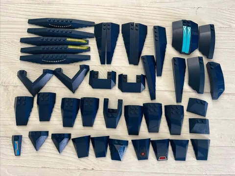 LEGO DARK BLUE LOT 41 PCS WEDGE BRICK SLOPE VARIETY EARTH NAVY BLUE