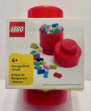 Lego Red Storage Brick 1 Knob