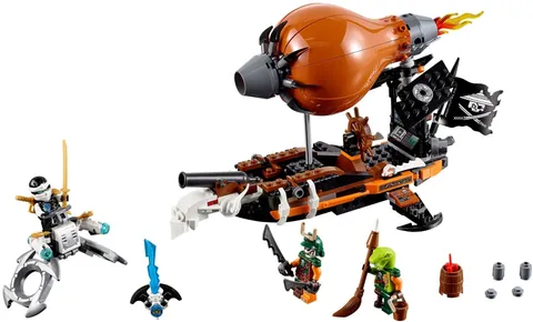 LEGO NINJAGO 70603 Raid Zeppelin 3 Minifigures 294 Pieces No Box Pre-Owned