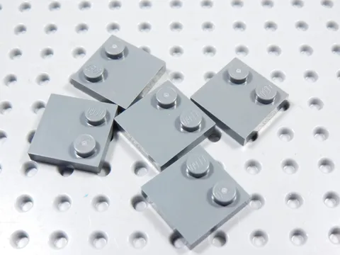 LEGO Lot of 5 Dark Bluish Gray 2x2 Smooth Plates w/ Studs on Edge BD
