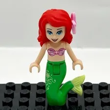 LEGO Disney Princess Ariel Mermaid Minifigure - Pink Top, Flower in Hair 10765