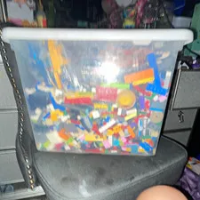 LEGO Bulk Lot Mixed Bricks & Pieces, Multicolor Plastic, Storage Tub