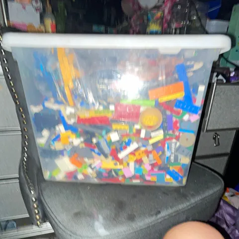 LEGO Bulk Lot Mixed Bricks & Pieces, Multicolor Plastic, Storage Tub