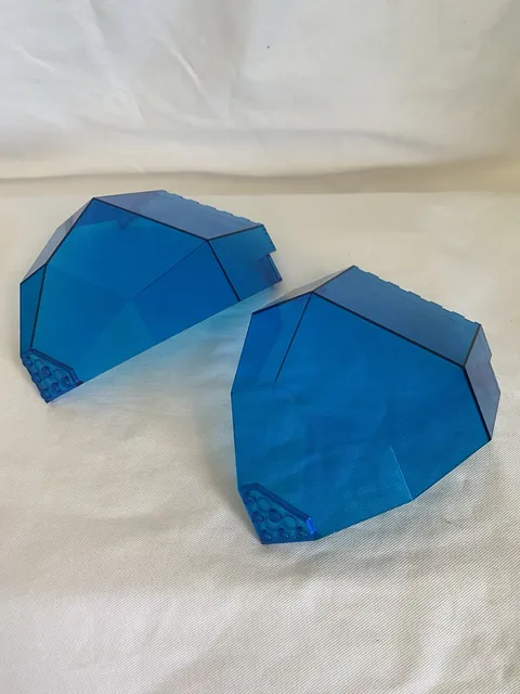 Lot of 2 LEGO Panel Quarter Dome Globe Transparent Blue Replacement #40