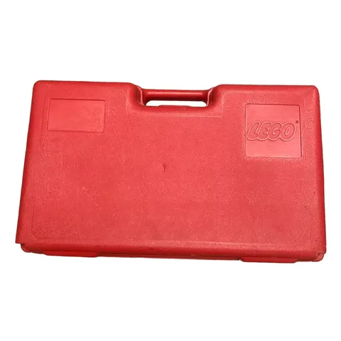 Lego Red Vintage Storage Box Carrying Case Tote with Sorting Tray 17” X 10” 