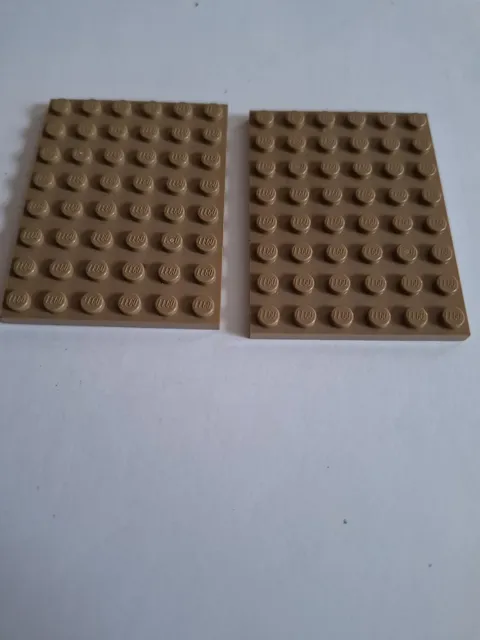 Ne 266.  2x Lego Board 6x8.  3036 Dark Beige