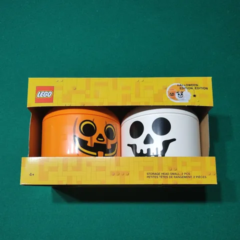 LEGO Halloween Limited Edition Pumpkin And Skull Storage Heads Small 