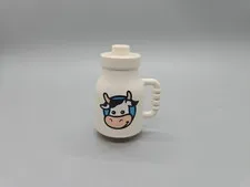 Lego Duplo White Milk Jug Container Bottle With Cow