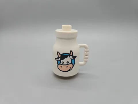 Lego Duplo White Milk Jug Container Bottle With Cow