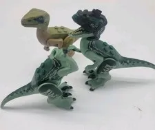 Lot Of 3 LEGO Jurassic World Dinosaur Blue Raptor Velociraptor Bridle + 2 More