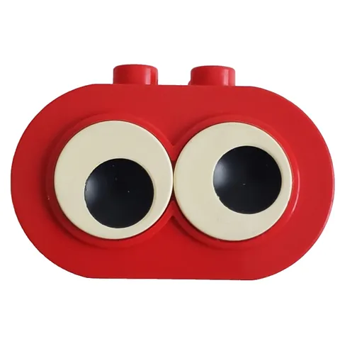 REPLACEMENT PIECE Lego DUPLO Red Googly Eyes Face Head Block 2365 2333 4x2 Vtg