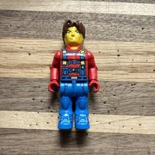 Vintage LEGO Minifigure Jack Stone Red Shirt w/ Blue Overalls - JS 015